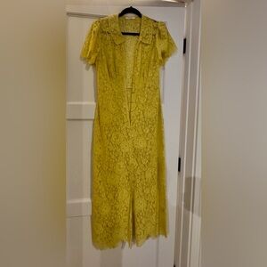 Doen Sohana Daffodil Yellow Lace Midi Dress